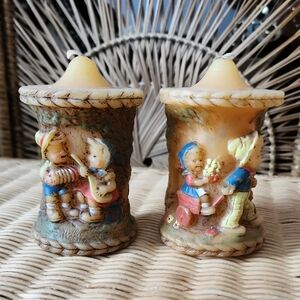 Vintage (circa 1978) Alpine Originals handpainted candles (set of 2)